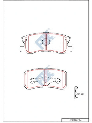 Kit de plaquettes de frein, frein à disque FBK FD6095M