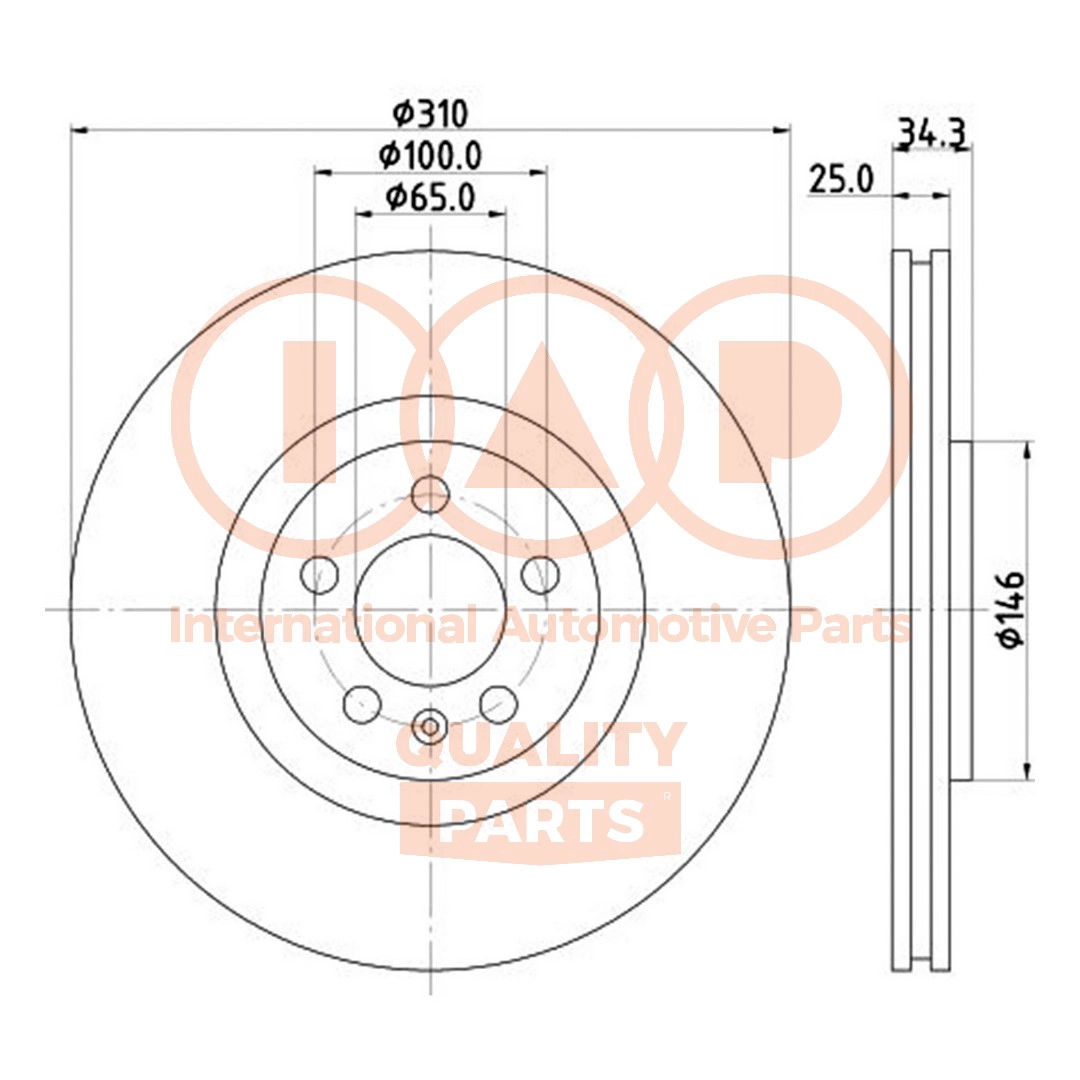 Disque de frein IAP QUALITY PARTS 709-50042