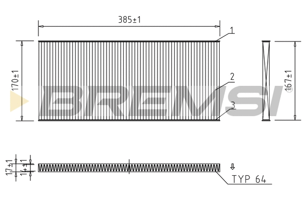 Filtre, air de l'habitacle BREMSI FC1330