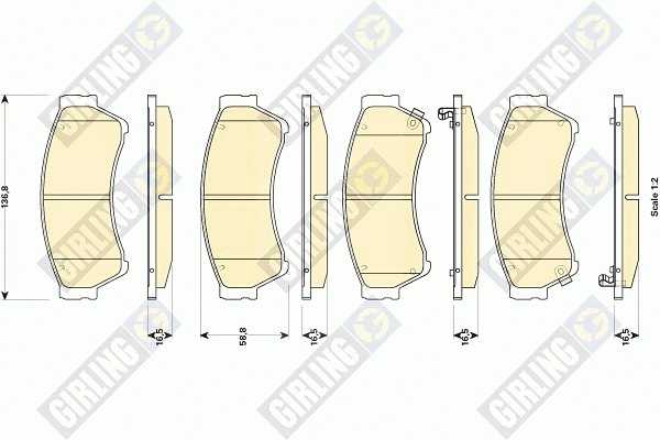 Kit de plaquettes de frein, frein à disque GIRLING 6135019
