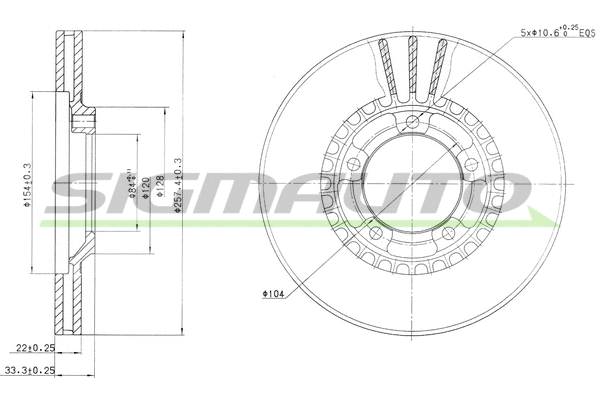 Disque de frein SIGMAUTO DBA461V