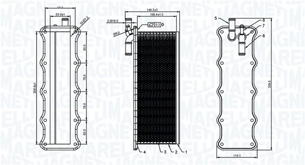 Refroidisseur d'air de suralimentation MAGNETI MARELLI 351319206190