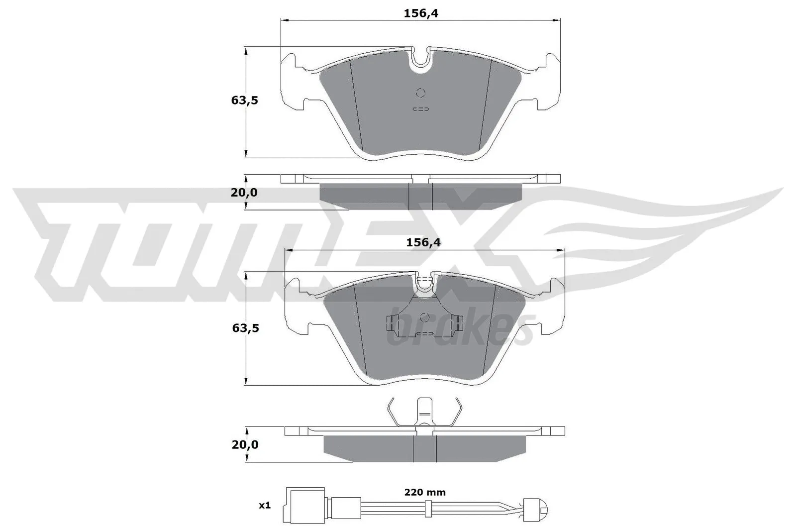 Kit de plaquettes de frein, frein à disque TOMEX Brakes TX 10-691