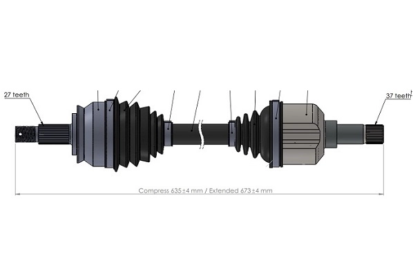 Arbre de transmission SERCORE 221809