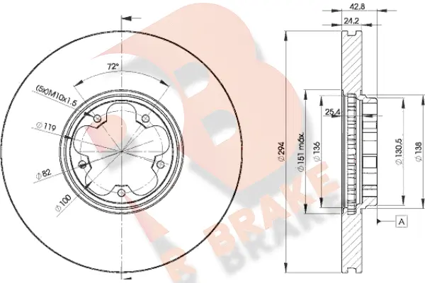 Disque de frein R BRAKE 78RBD25613
