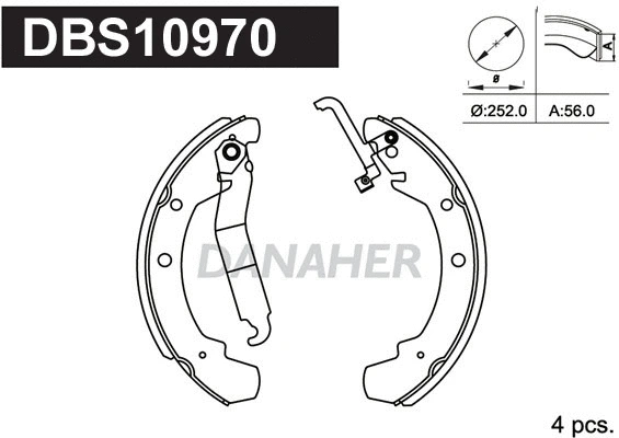 Jeu de mâchoires de frein DANAHER DBS10970