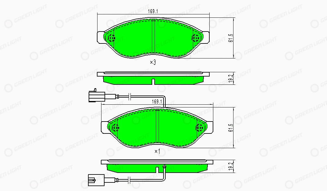 Kit de plaquettes de frein, frein à disque Automotive Adriado GLBP0020