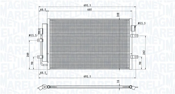 Condenseur, climatisation MAGNETI MARELLI 350203100900