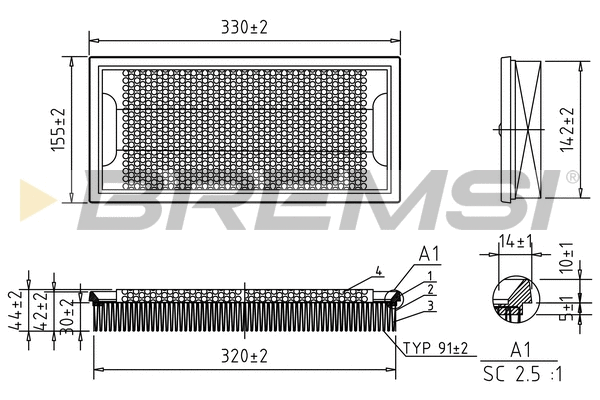 Filtre à air BREMSI FA2102