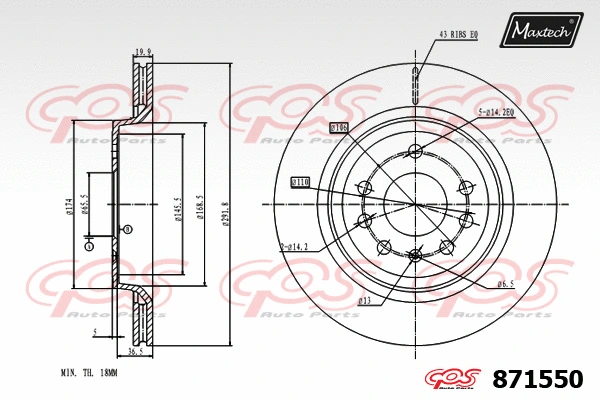 Disque de frein MAXTECH 871550