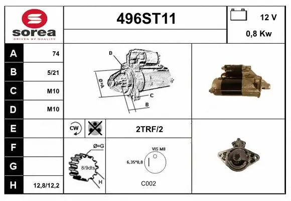 Démarreur STARTCAR 496ST11