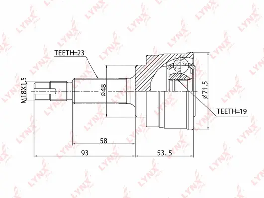 Jeu de joints, arbre de transmission LYNXAUTO CO-5715