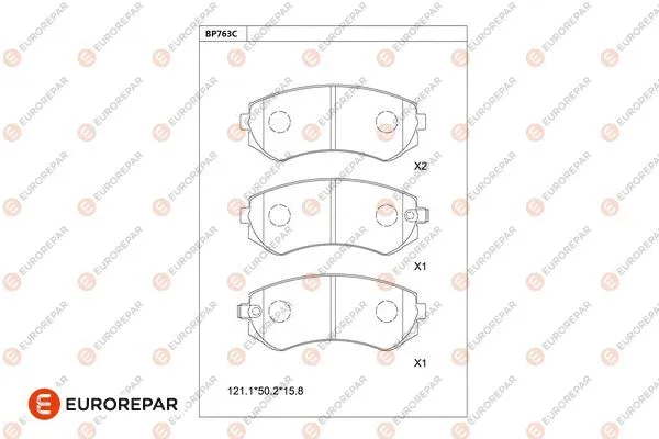 Kit de plaquettes de frein, frein à disque EUROREPAR 1681284580