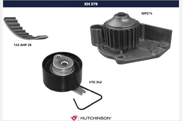 Pompe à eau + kit de courroie crantée HUTCHINSON KH 379WP274