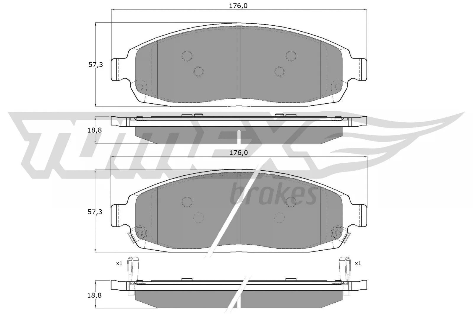 Kit de plaquettes de frein, frein à disque TOMEX Brakes TX 15-52
