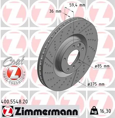 Disque de frein ZIMMERMANN 400.5548.20