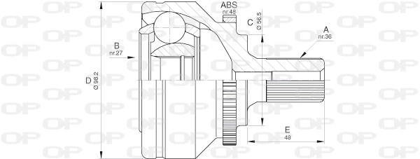 Jeu de joints, arbre de transmission OPEN PARTS CVJ5589.10