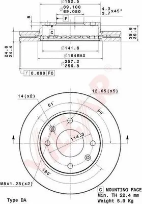 Disque de frein VILLAR 628.2091