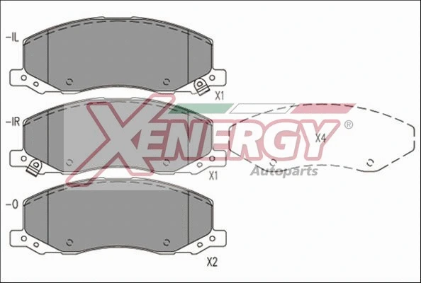 Kit de plaquettes de frein, frein à disque AP XENERGY X41247