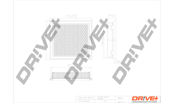 Filtre à air Dr!ve+ DP1110.10.0050