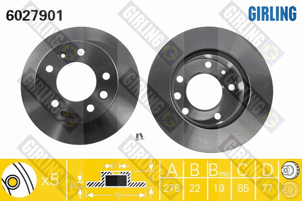 Disque de frein GIRLING 6027901