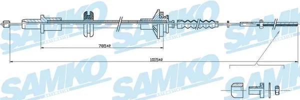 Tirette à câble, commande d'embrayage SAMKO C0253C