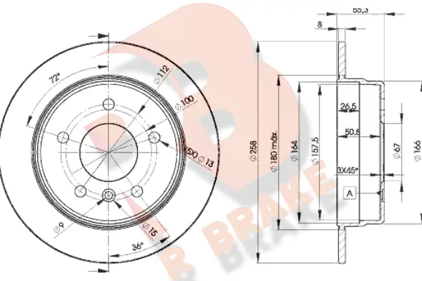 Disque de frein R BRAKE 78RBD22113