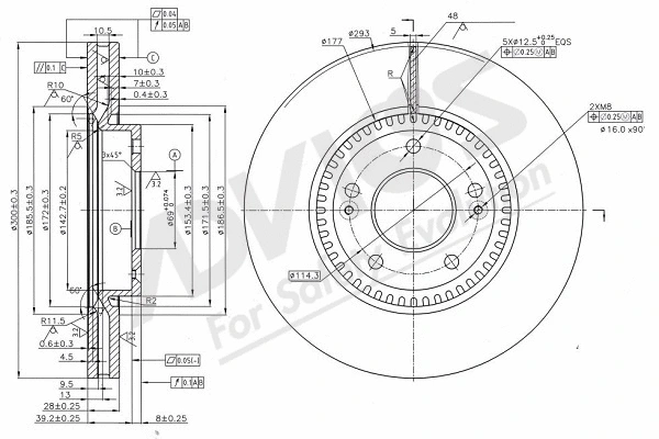Disque de frein ADVICS-SEA R6F808