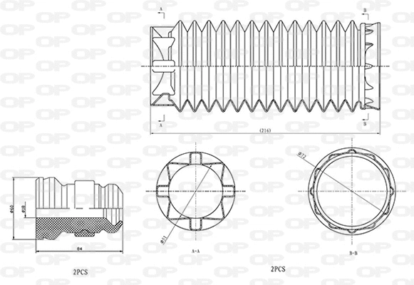 Kit de protection contre la poussière, amortisseur OPEN PARTS DCK5062.04