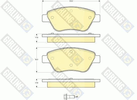 Kit de plaquettes de frein, frein à disque GIRLING 6115794