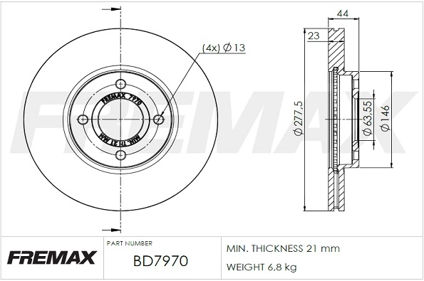 Disque de frein FREMAX BD-7970