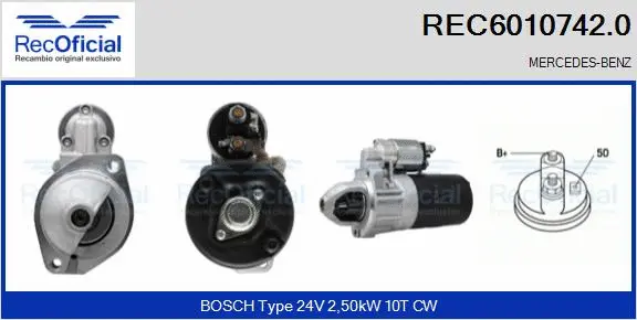 Démarreur RECOFICIAL REC6010742.0