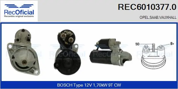 Démarreur RECOFICIAL REC6010377.0