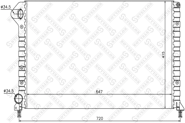 Radiateur, refroidissement du moteur STELLOX 10-25713-SX
