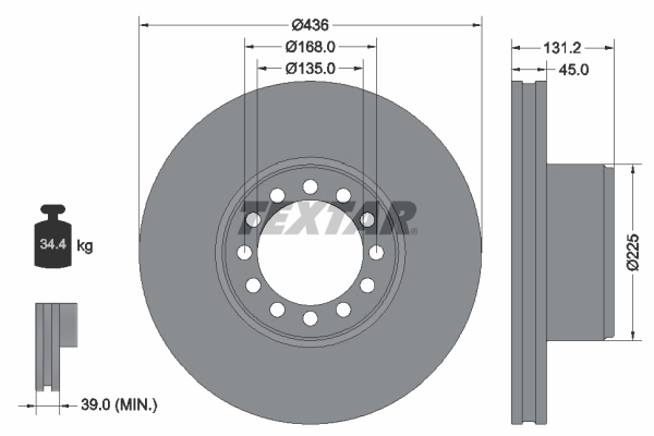 Disque de frein TEXTAR 93322600