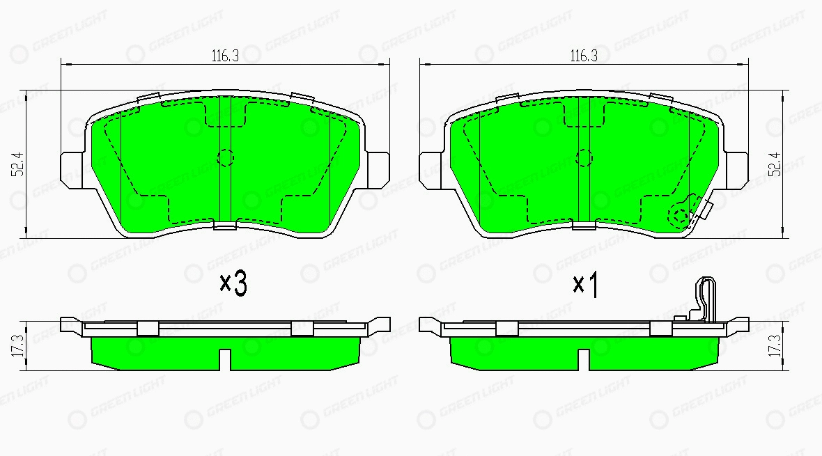 Kit de plaquettes de frein, frein à disque Automotive Adriado GLBP0008
