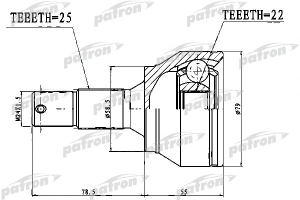 Jeu de joints, arbre de transmission PATRON PCV1765