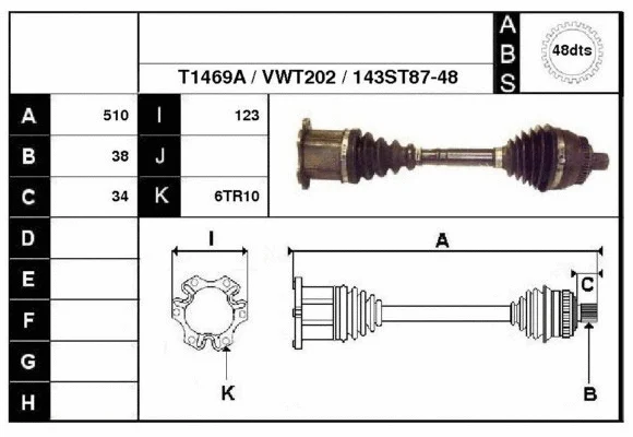 Arbre de transmission Technika 67143A