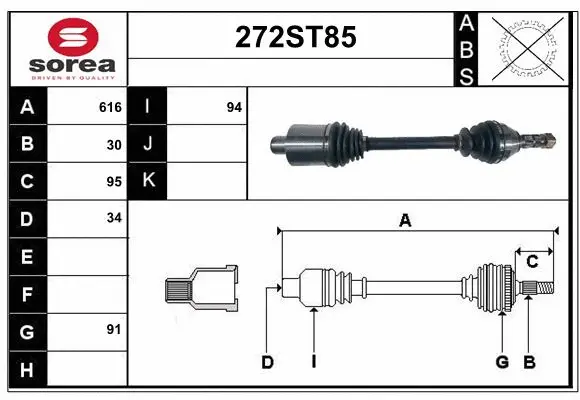 Arbre de transmission STARTCAR 272ST85