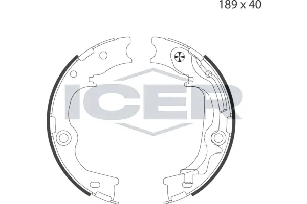 Jeu de mâchoires de frein, frein de stationnement ICER 79PB4052 C
