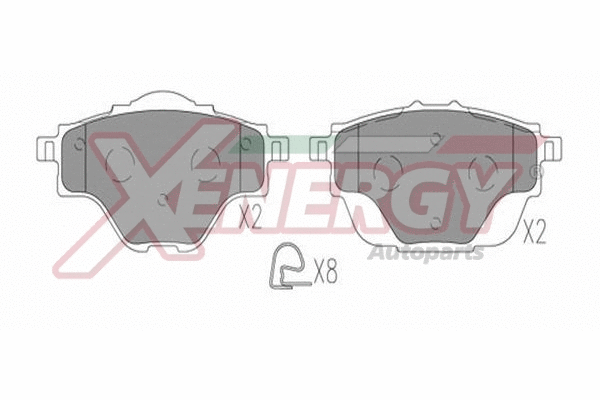 Kit de plaquettes de frein, frein à disque AP XENERGY X41384