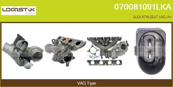 Turbocompresseur, suralimentation LGK 070081091LKA
