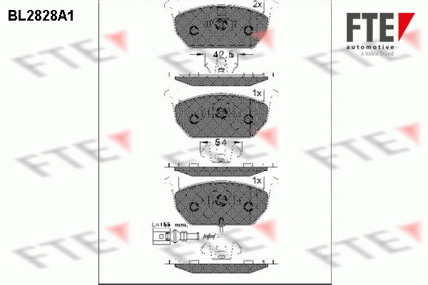 Kit de plaquettes de frein, frein à disque FTE 9011008