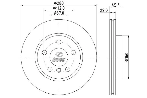 Disque de frein SCHNIEDER AUTOTECH BMS55.00374