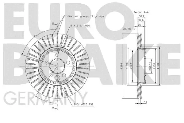Disque de frein EUROBRAKE 5815314055