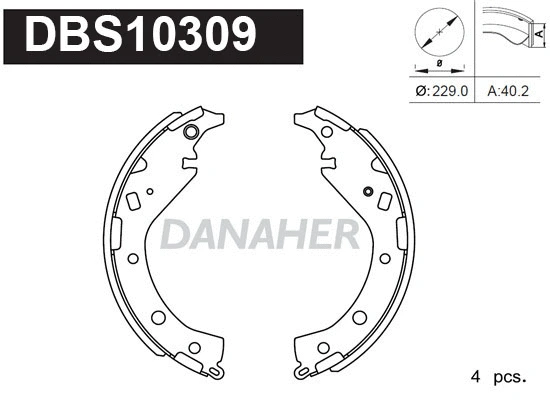 Jeu de mâchoires de frein DANAHER DBS10309