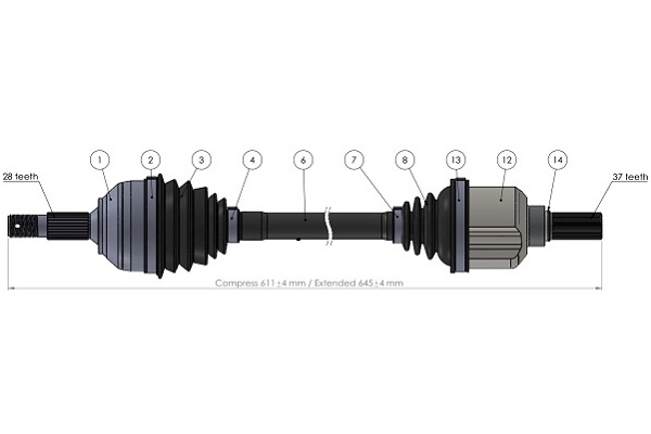 Arbre de transmission SERCORE 221898