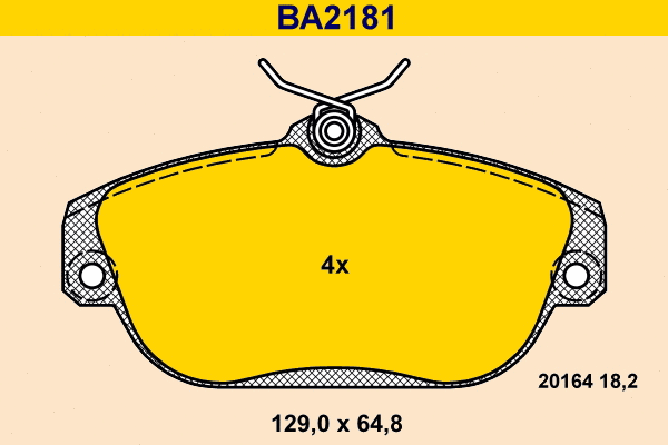 Kit de plaquettes de frein, frein à disque BARUM BA2181