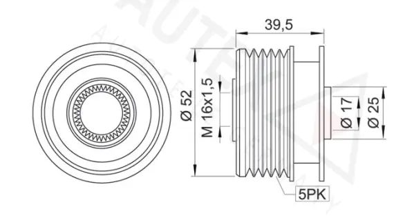 Poulie roue libre, alternateur AUTEX 622049