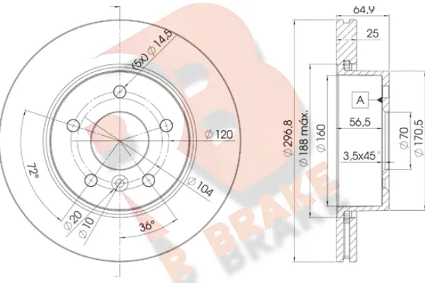 Disque de frein R BRAKE 78RBD22817